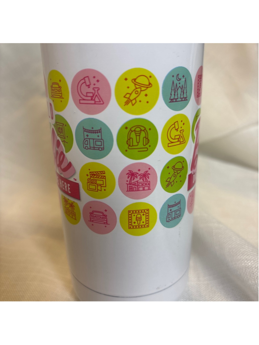 World of Barbie Dreams Made Here metal tumbler with screw on lid Collectible - Picture 4 of 8